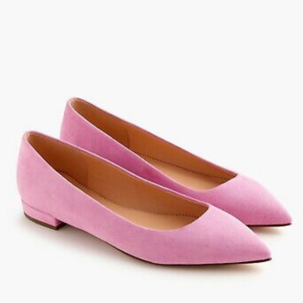 J Crew pointed toe pink flat shoes